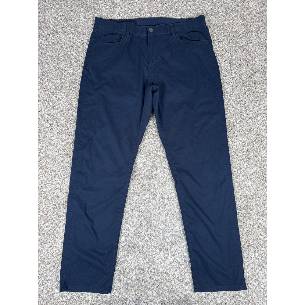 Faherty  Pants Mens 36 Navy Movement 5 Pocket Stretch Cotton Coastal 36x31